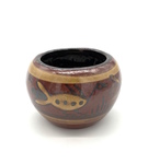 C CBL 085-0255, Small Prairie Pottery bentonite pot with bird by Margaret Kelly Cable