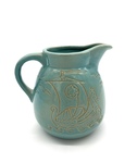 C CBL 116-0718 Gift, Viking ship pitcher, teal by Margaret Kelly Cable