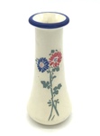 C HLD 014-0642, Ivory colored vased with blue and pink daisies by Hildegarde Fried Dreps