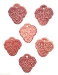 Set of 6 Prairie Rose Pendants Lot 7, Red by Maker Unknown