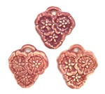 Set of 3 Prairie Rose Pendants Lot 9, Red by Maker Unknown
