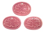 Set of 3 Prairie Rose Pendants Lot 10, Red by Maker Unknown