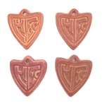 Set of 4 Home Economics Medallion Lot 1, Red by Maker Unknown