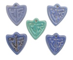 Set of 5 Home Economics Medallion Lot 2, Blue/Green by Maker Unknown