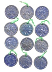 Set of 12 UND Sioux Ceramic Pendants Lot 2, Blue by Maker Unknown