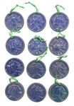 Set of 12 UND Sioux Ceramic Pendants Lot 4, Blue by Maker Unknown
