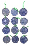 Set of 12 UND Sioux Ceramic Pendants Lot 6, Blue by Maker Unknown