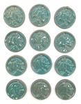 UND Sioux Ceramic Pendants Lot 14, Teal - Side A
