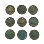 Set of 9 UND Sioux Ceramic Pendants Lot 22, Dark Green by Maker Unknown