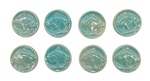 Set of 8 NDSU Bison Ceramic Pendants Lot 8, Teal by Maker Unknown