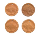 Set of 4 NDSU Bison Ceramic Pendants Lot 11, Orange by Maker Unknown