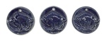 Set of 3 NDSU Bison Ceramic Pendants Lot 15, Dark Blue by Maker Unknown