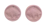 Set of 2 NDSU Bison Ceramic Pendants Lot 16, Pink by Maker Unknown