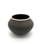C PCH 085-0516, Small dark brown bowl with light rim by Margaret Pachl