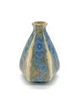 Hexagonal Ceramic Vase, Blue and Gold by Taxile Maximin Doat