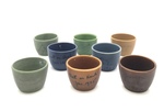 Glaze Test Bowls, Lot 5 - Greens, browns, blues by Makers Unknown
