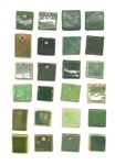 24 Miniature Ceramic Glaze Test Tiles, Lot 1 by Makers Unknown