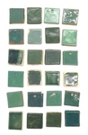 24 Miniature Ceramic Glaze Test Tiles, Lot 2 by Makers Unknown