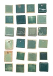 24 Miniature Ceramic Glaze Test Tiles, Lot 3 by Makers Unknown