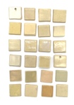 24 Miniature Ceramic Glaze Test Tiles, Lot 7 by Makers Unknown