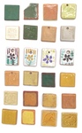 24 Miniature Ceramic Glaze Test Tiles, Lot 26 by Makers Unknown