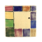 Multicolored Square Ceramic Glaze Test Tile by Makers Unknown