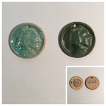 UND Sioux Ceramic Pendants, Aqua and Green by Makers Unknown