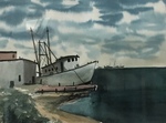 Untitled (Boat at Dock) by Helge Ellis Ederstrom