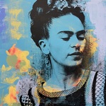 Frida Kahlo Pop Art Portrait by Dane Shue