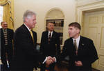 Jeff Bowen of the UND Alumni Association meets President Bill Clinton by United States. White House Photographic Office