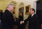 UND Athletic Director Roger Thomas with President Bill Clinton by United States. White House Photographic Office