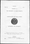 The University of North Dakota: Constitution and Regulations Governing the University by University of North Dakota